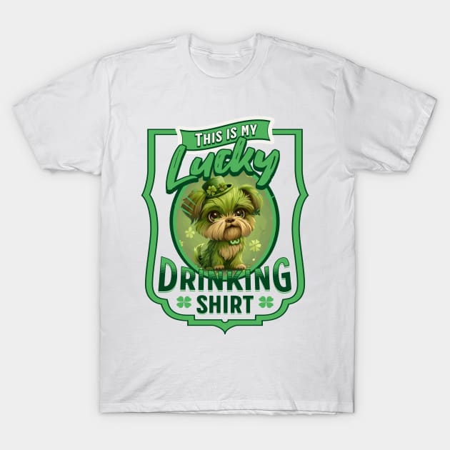 Cuty Doggy Lucky Drinking Shirt T-Shirt by SkullTroops